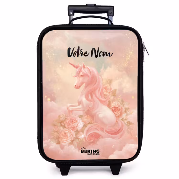 Valise enfant - Licorne - Nuages - Rose — 1