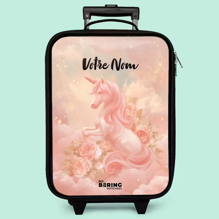 Valise enfant - Licorne - Nuages - Rose — 3
