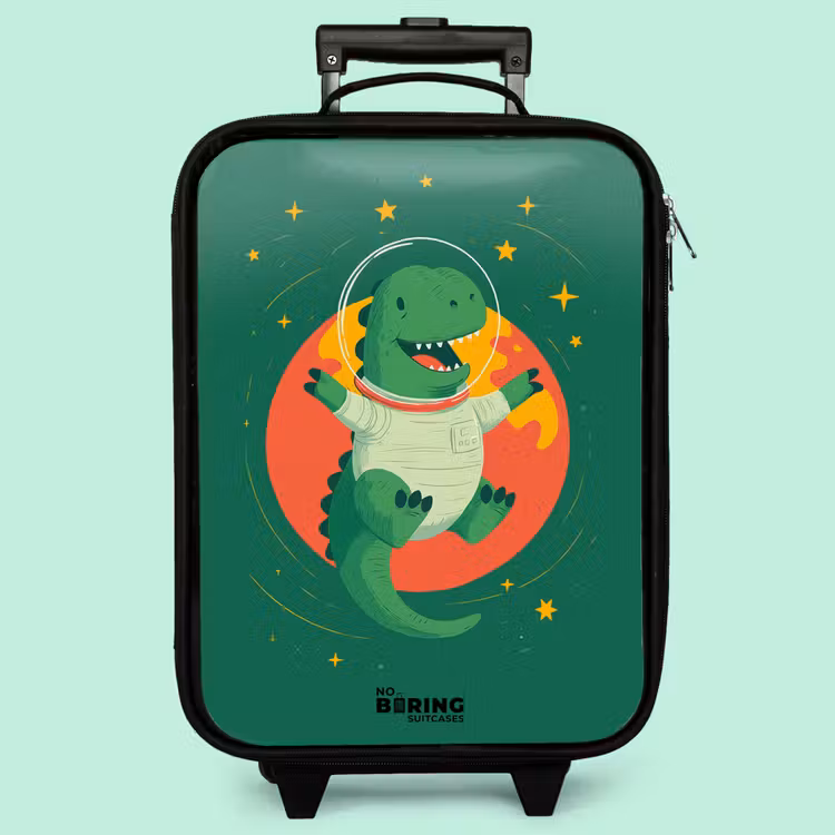 Valise enfant - Dino - Planète - Étoiles - Vert — 3