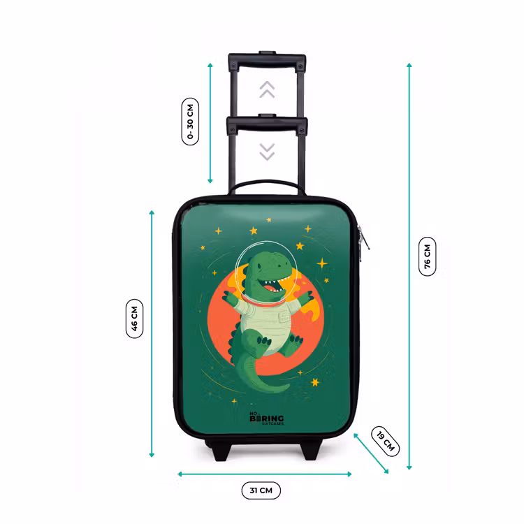 Valise enfant - Dino - Planète - Étoiles - Vert — 7