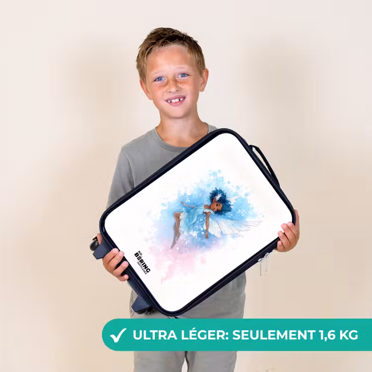 Valise enfant - Fée volante dans les tons bleus — 2