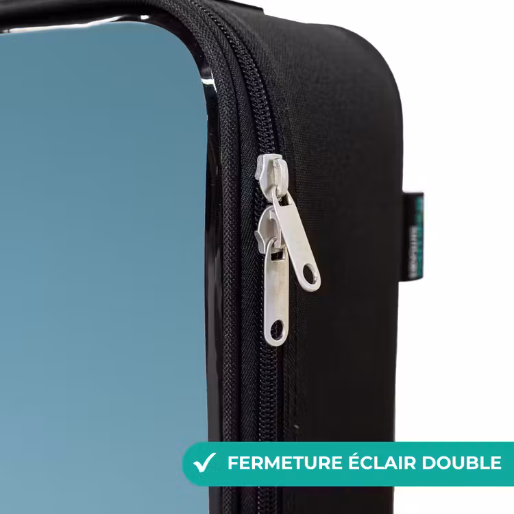 Valise enfant - Monstre bleu en peluche avec des cornes — 6