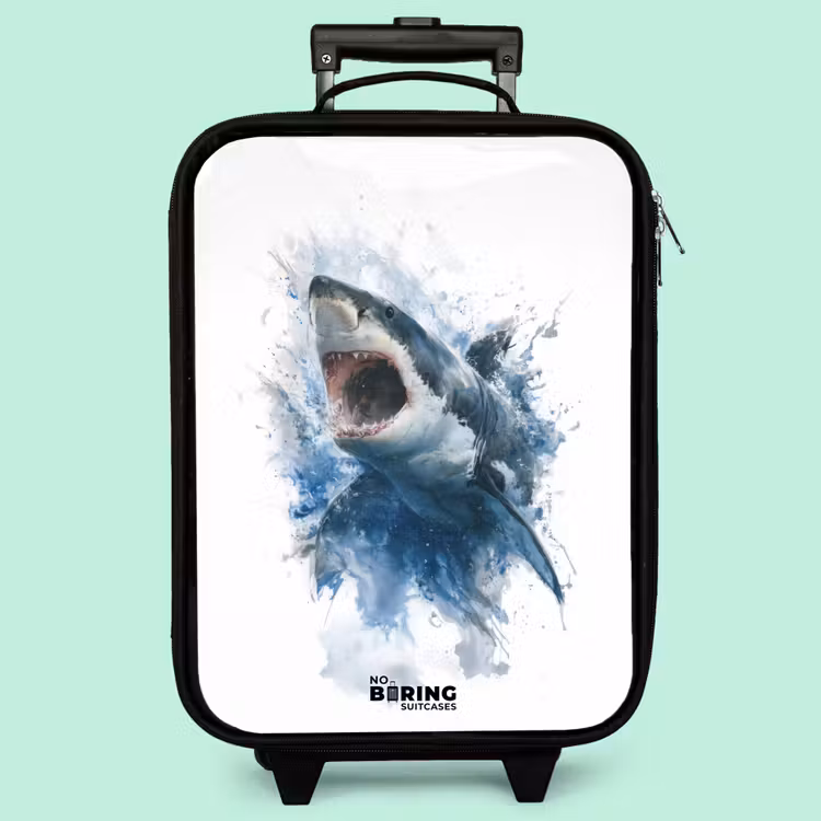 Valise enfant - Requin attaquant à l'aquarelle — 3