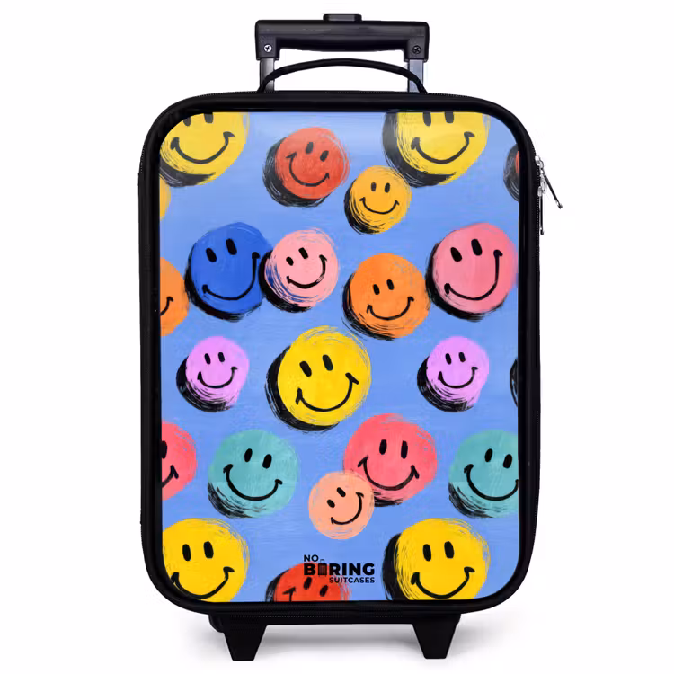 Valise enfant - Un motif ludique et artistique de smileys colorés — 1