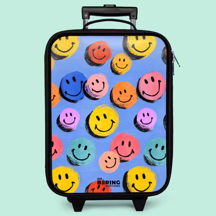 Valise enfant - Un motif ludique et artistique de smileys colorés — 3