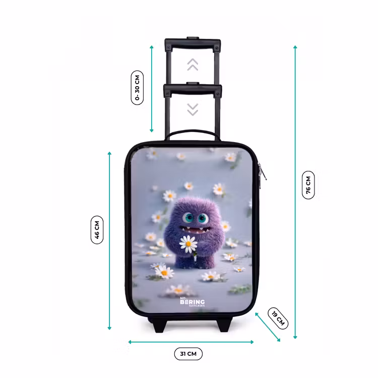 Valise enfant - Ami pelucheux violet avec marguerite — 7