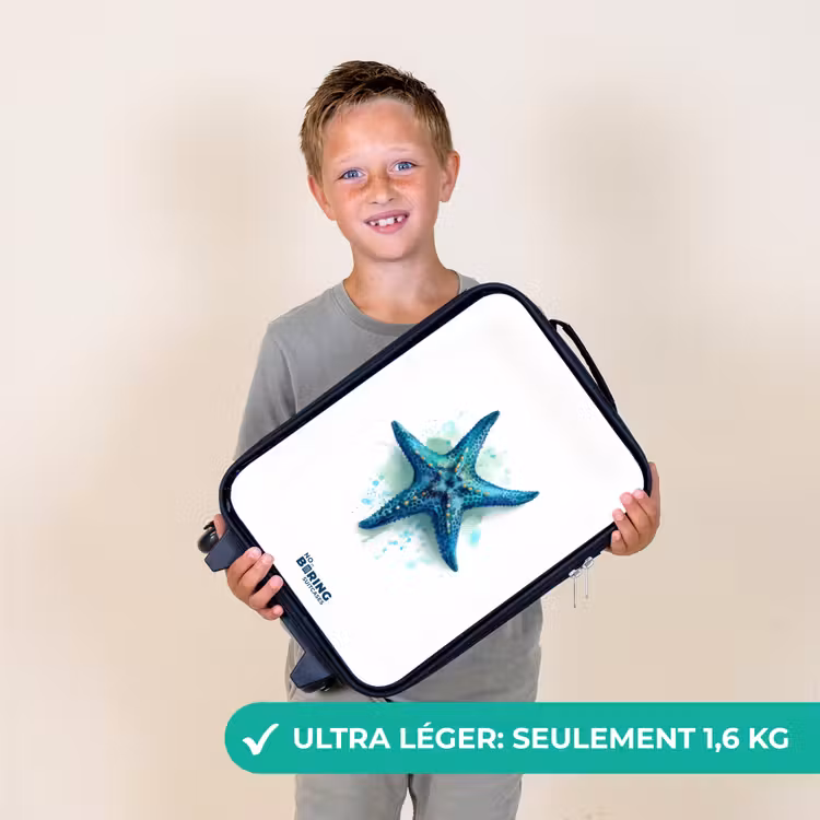 Valise enfant - Étoile de mer bleue sur fond blanc — 2