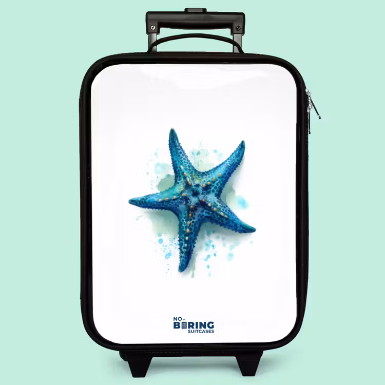 Valise enfant - Étoile de mer bleue sur fond blanc — 3