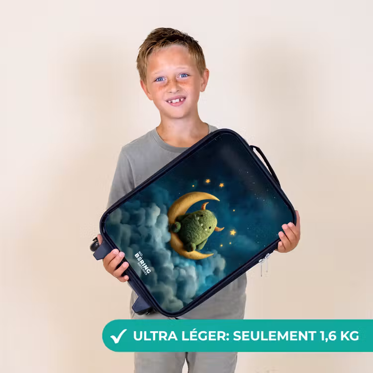 Valise enfant - Monstre vert sur croissant de lune — 2