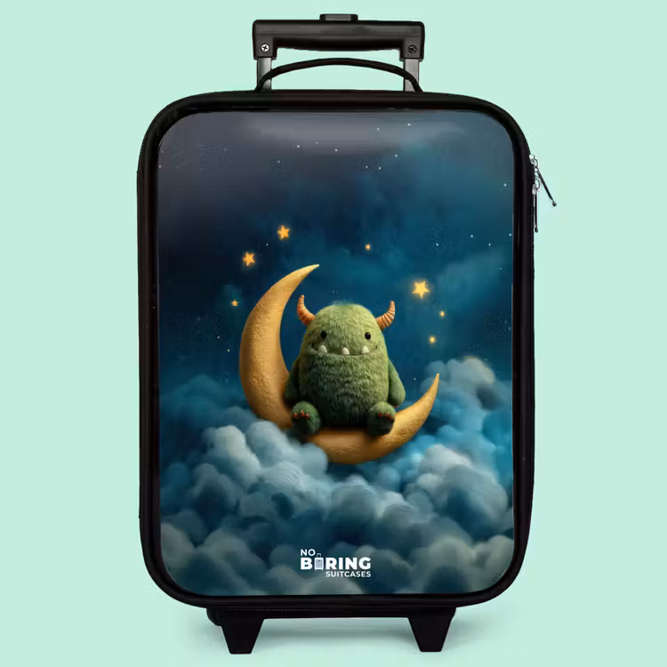 Valise enfant - Monstre vert sur croissant de lune — 3