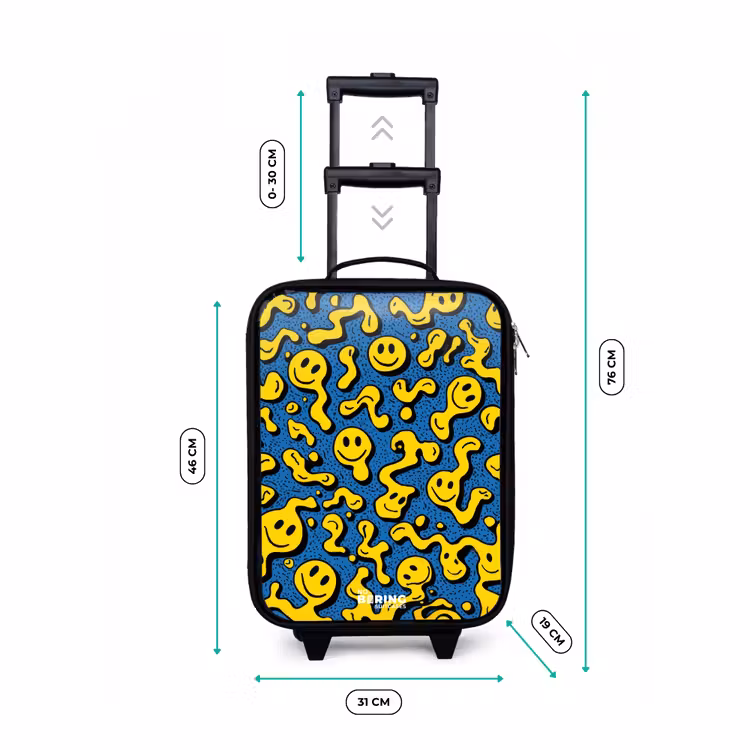 Valise enfant - Smiley - Bleu - Jaune — 7