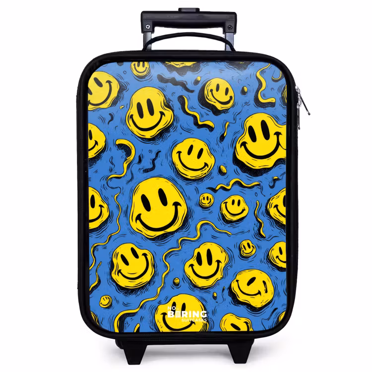 Valise enfant - Smiley - Jaune - Bleu — 1