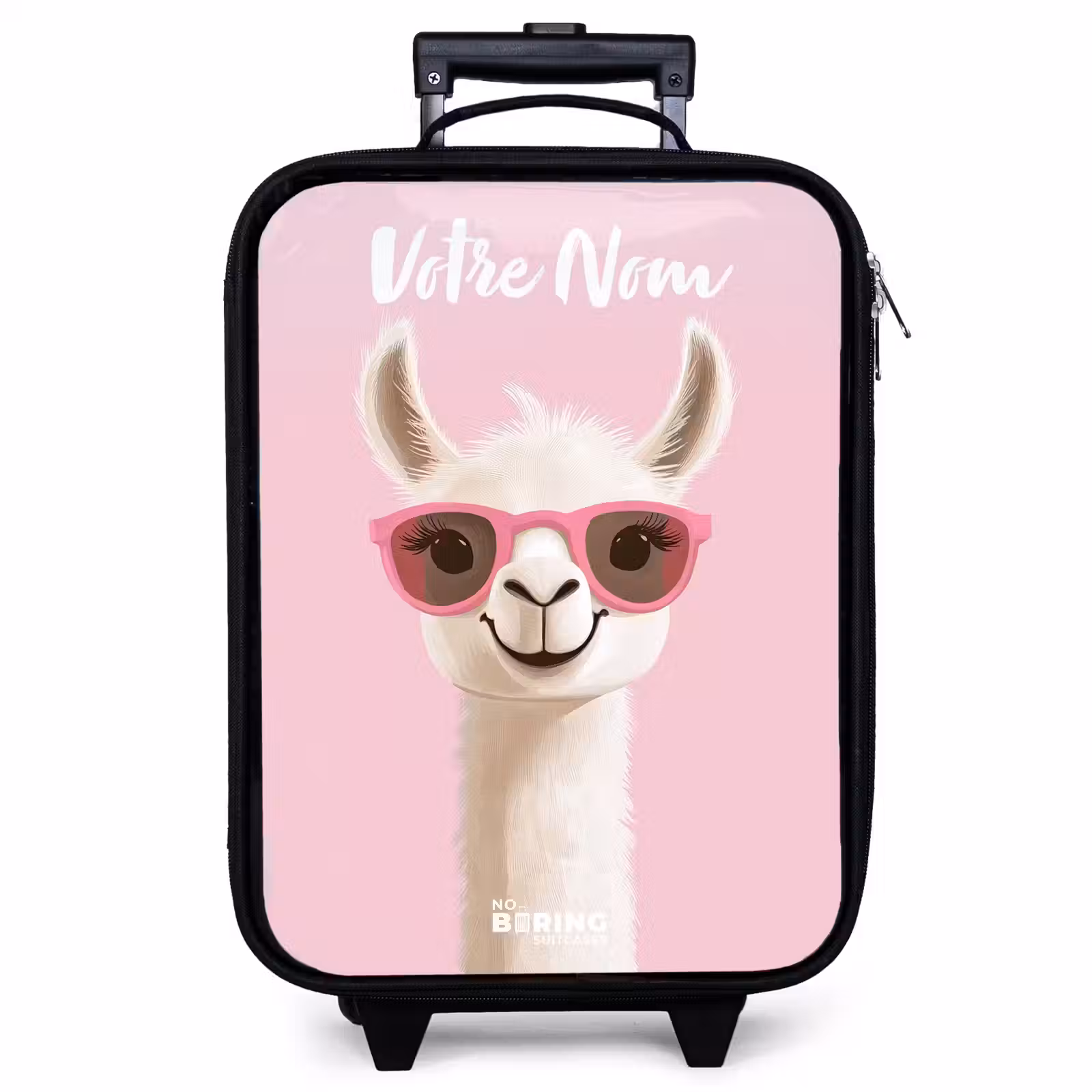 Valise enfant avec nom - Llama - Blanc - Lunettes de soleil - Cils — 1