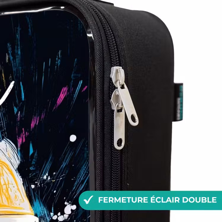 Valise enfant avec nom - Casque de course - Abstrait - Peinture - Coloré — 6
