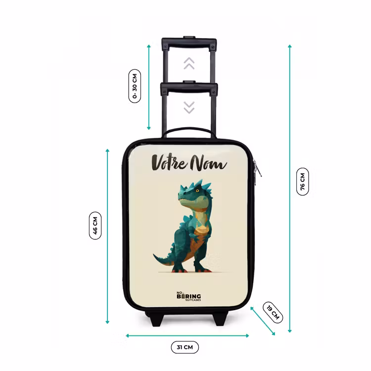 Valise enfant avec nom - Dino - Animal - Vert — 7