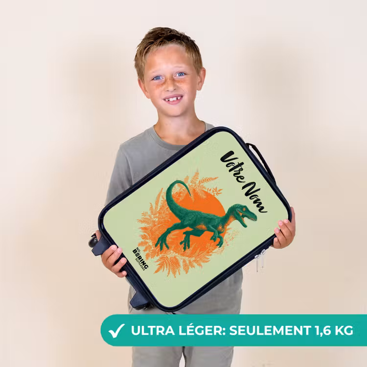 Valise enfant avec nom - Dino - Nature - Vert — 2
