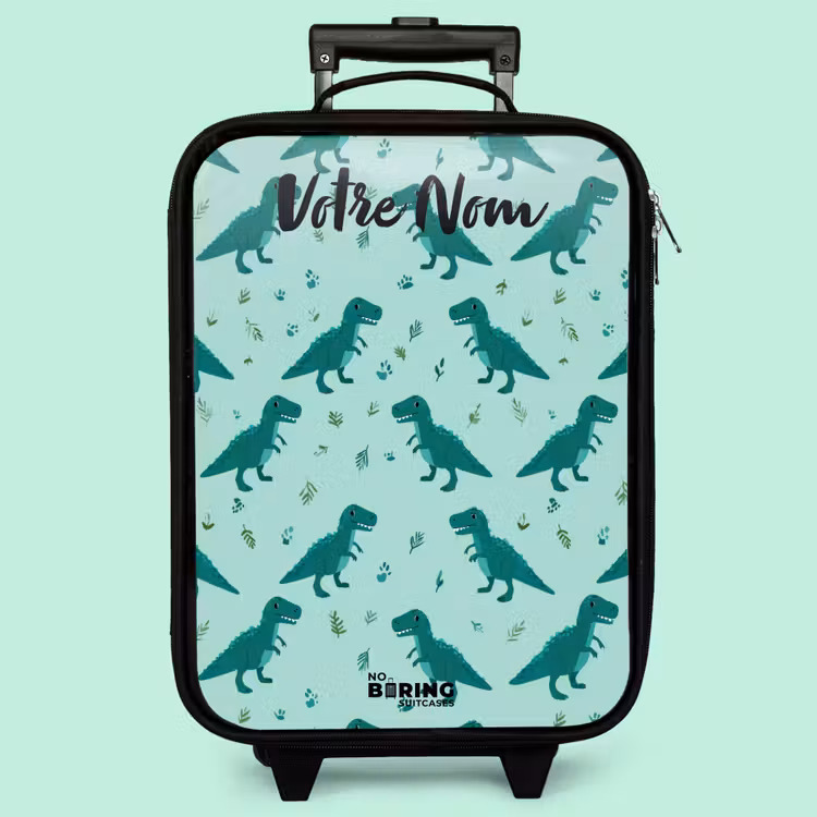 Valise enfant avec nom - Dinos - Motif - Vert — 3