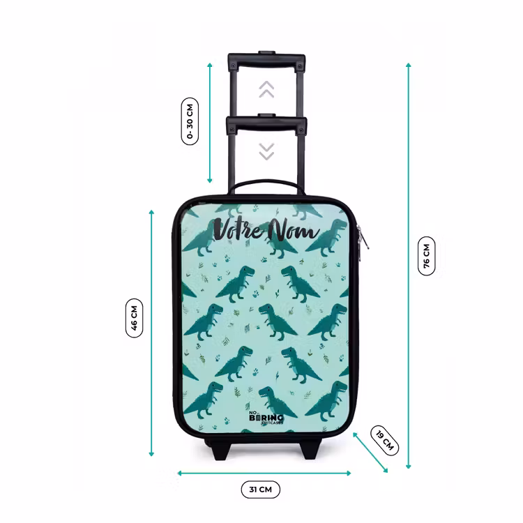 Valise enfant avec nom - Dinos - Motif - Vert — 7