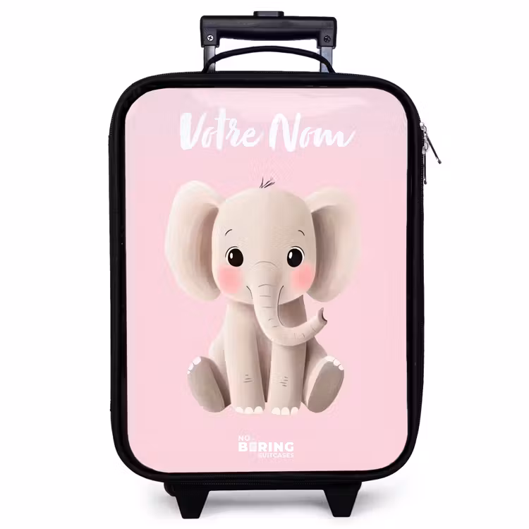 Valise enfant avec nom - Eléphant - Gris - Bébé - Tronc — 1