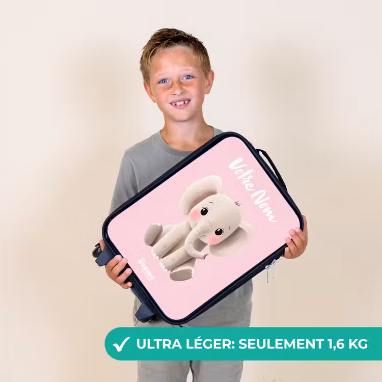 Valise enfant avec nom - Eléphant - Gris - Bébé - Tronc — 2