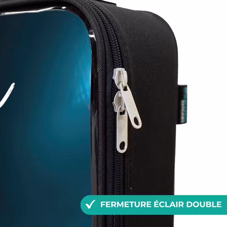 Valise enfant avec nom - Formule 1 - Voiture de course - Rouge - Néons — 6