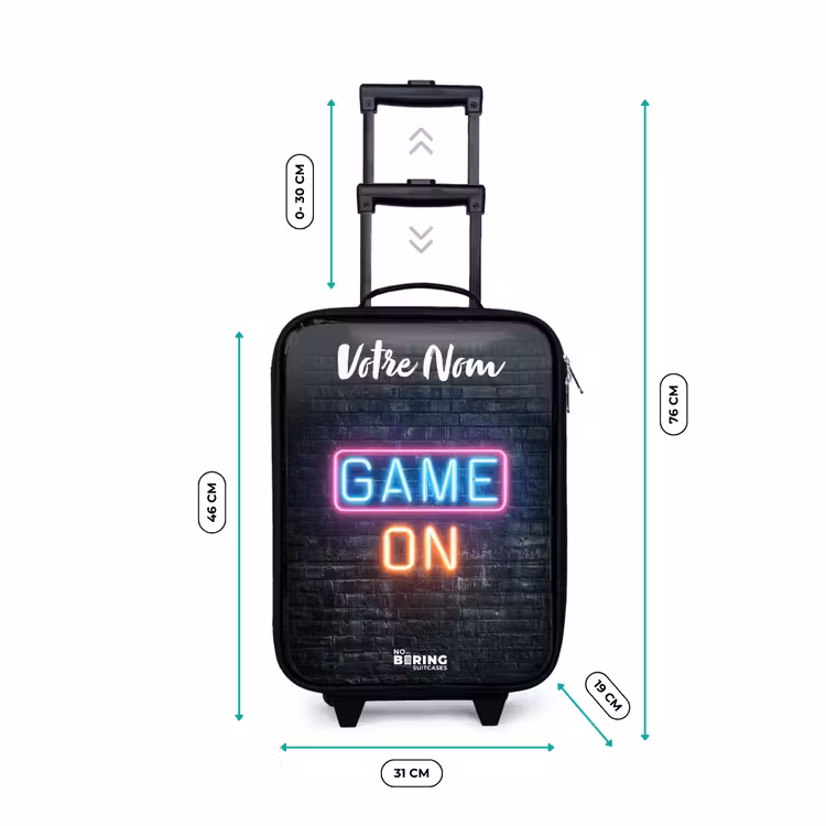 Valise enfant avec nom - Jeu - Néon - Mur — 7