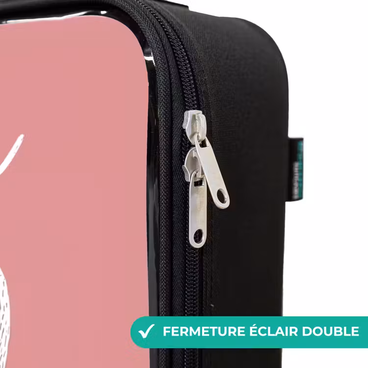 Valise enfant avec nom - Lapin - Blush - Pois - Rose — 6