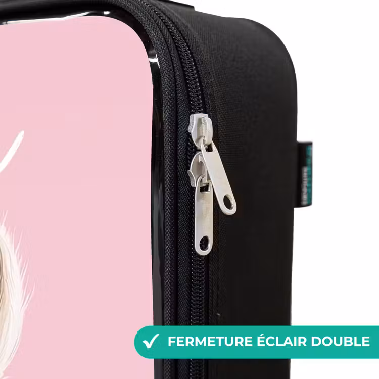 Valise enfant avec nom - Llama - Blanc - Lunettes de soleil - Cils — 6