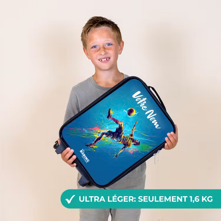 Valise enfant avec nom - Néon - Football - Coup de pied - Coloré — 2