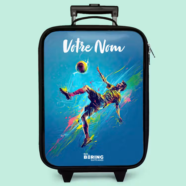 Valise enfant avec nom - Néon - Football - Coup de pied - Coloré — 3