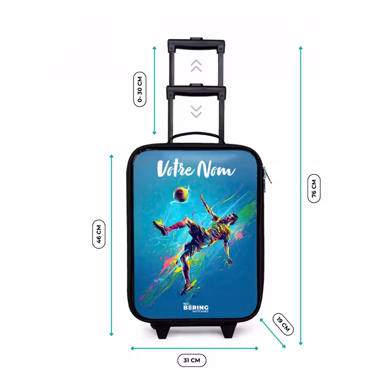 Valise enfant avec nom - Néon - Football - Coup de pied - Coloré — 7