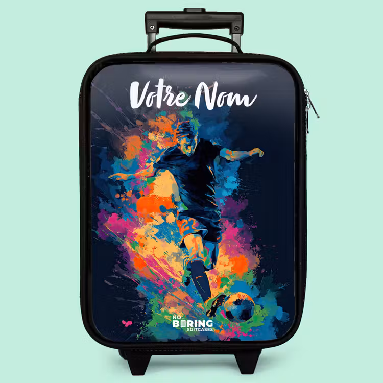 Valise enfant avec nom - Néon - footballeur - coloré — 3