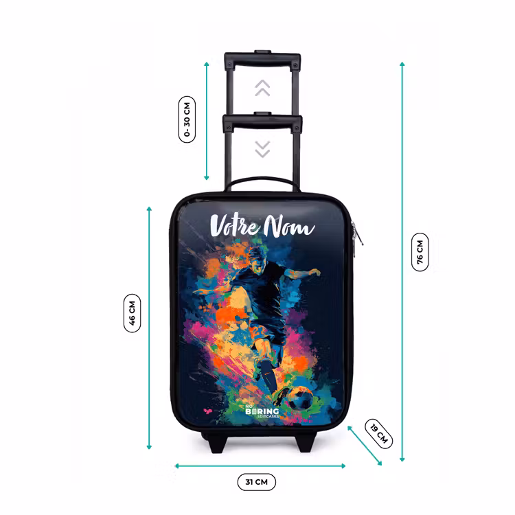 Valise enfant avec nom - Néon - footballeur - coloré — 7