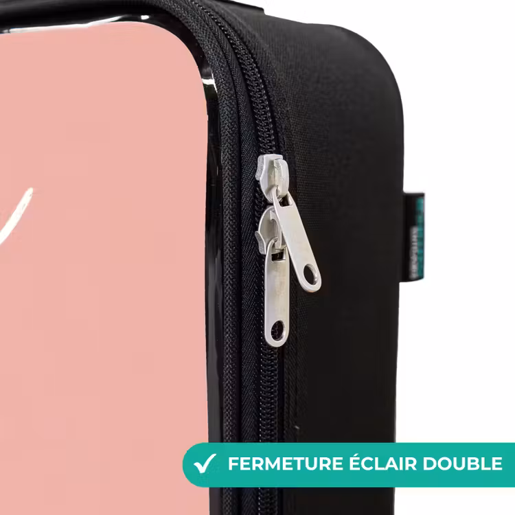 Valise enfant avec nom - Pingouin - Points - Rose - Minimaliste — 6