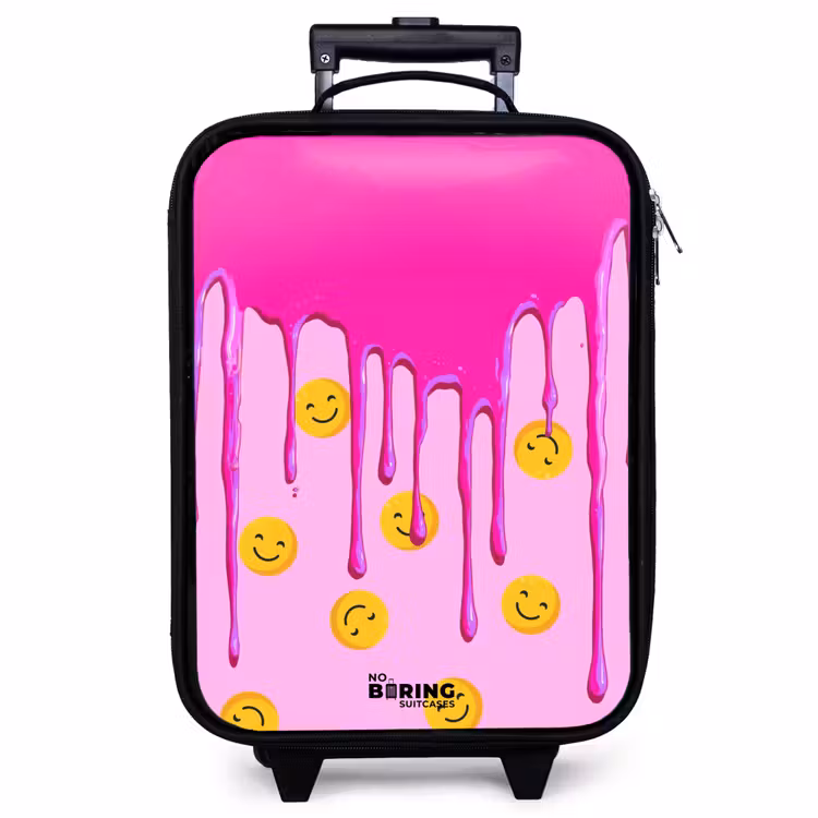 Valise enfant - Peinture - Smiley - Rose — 1