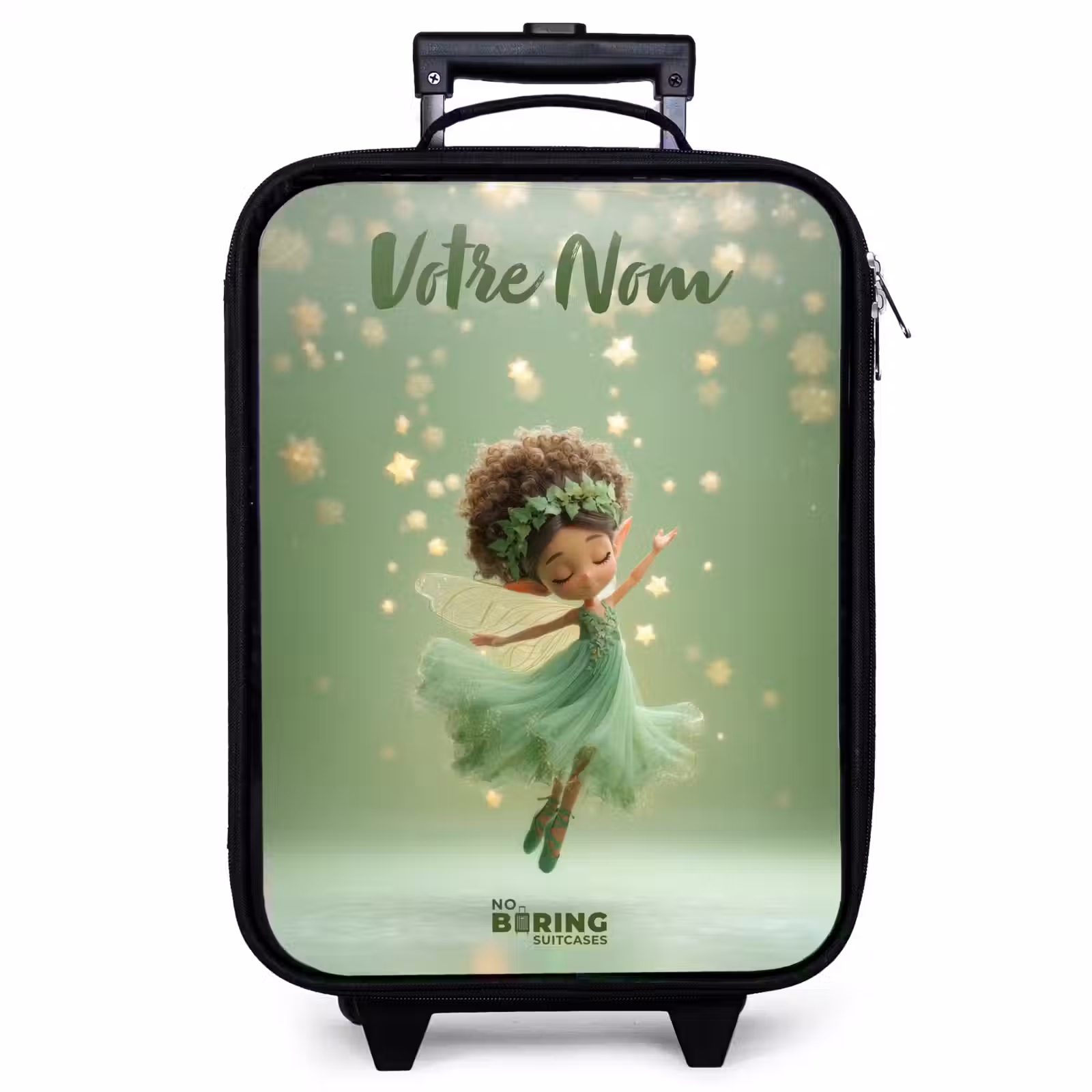 Valise enfant avec nom - Fée dansante dans la lumière verte — 1