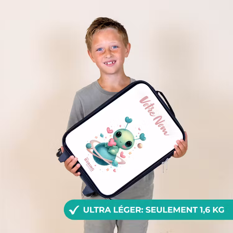 Valise enfant avec nom - Doux petit extraterrestre avec du cœur — 2