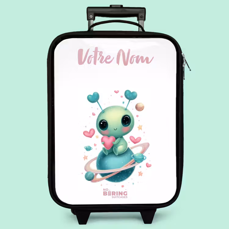 Valise enfant avec nom - Doux petit extraterrestre avec du cœur — 3