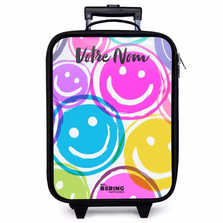 Valise enfant avec nom - Explosion de sourires colorés — 1