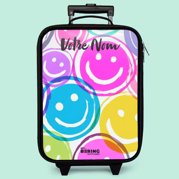 Valise enfant avec nom - Explosion de sourires colorés — 3