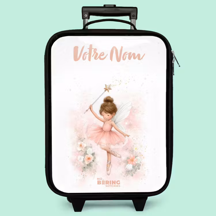 Valise enfant avec nom - Fée ballerine en rose — 3