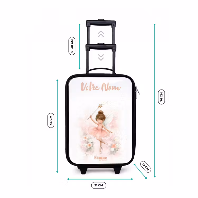 Valise enfant avec nom - Fée ballerine en rose — 7