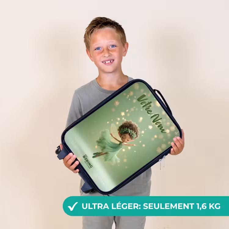 Valise enfant avec nom - Fée dansante dans la lumière verte — 2