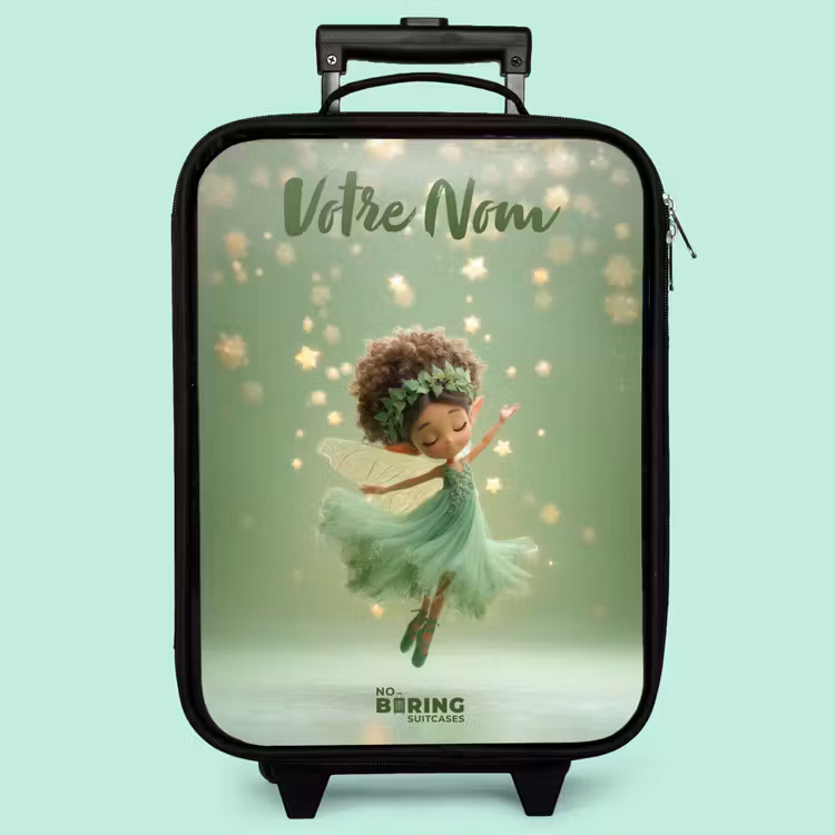 Valise enfant avec nom - Fée dansante dans la lumière verte — 3