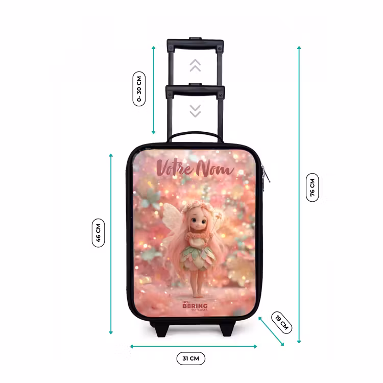 Valise enfant avec nom - Fée des fleurs dans un monde de conte de fées rose — 7