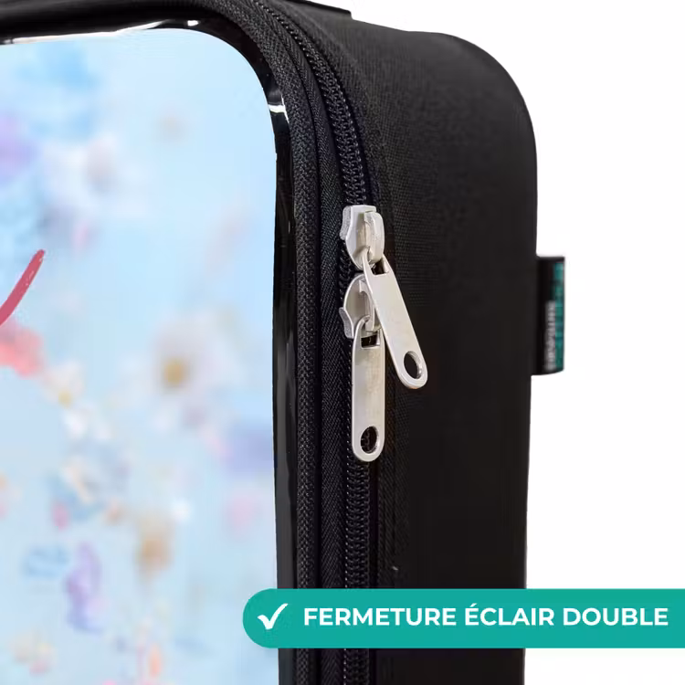 Valise enfant avec nom - Fée papillon dans l'air des fleurs — 6
