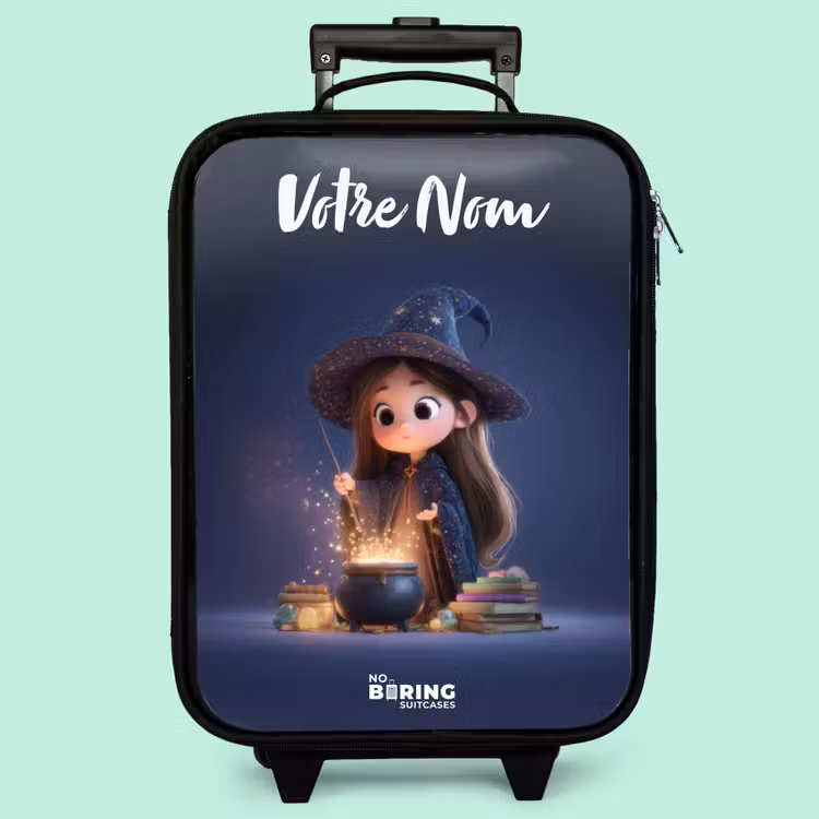 Valise enfant avec nom - Fille enchantée avec chaudron — 3