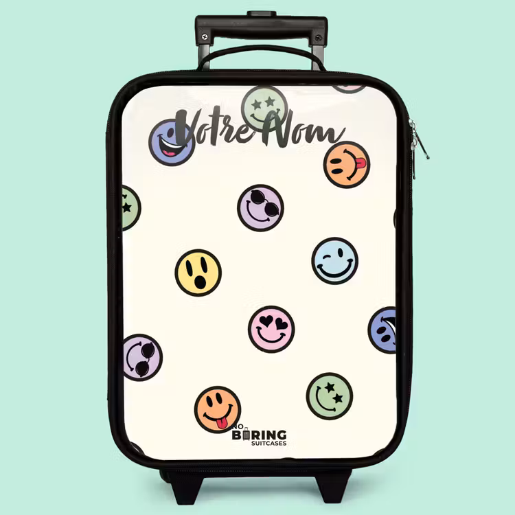 Valise enfant avec nom - Mélange de smileys espiègles — 3
