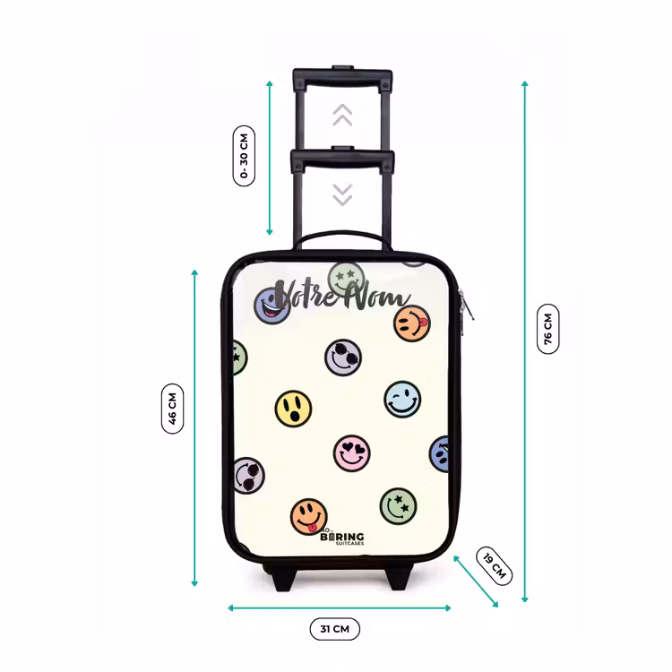 Valise enfant avec nom - Mélange de smileys espiègles — 7