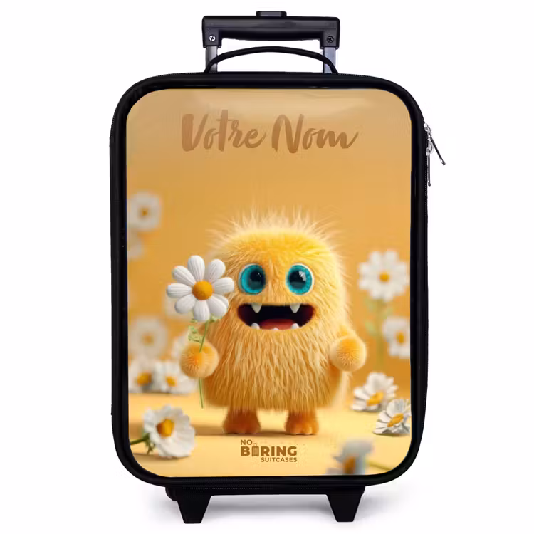 Valise enfant avec nom - Monstre - Créature - Fleur - Jaune — 1